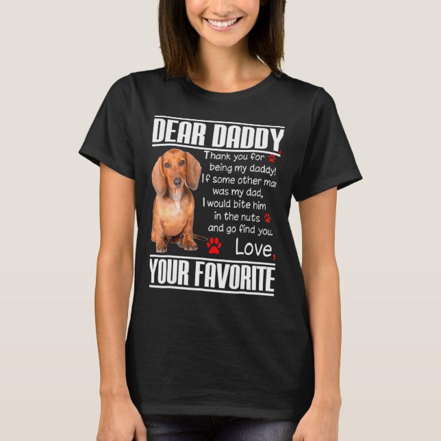 T-shirt Cher papa Dachshund Doxie Daddy S (Devant)