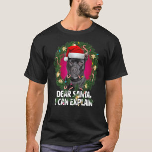 T-shirt Cher Père Noël American Pit Bull était vilain à Ch