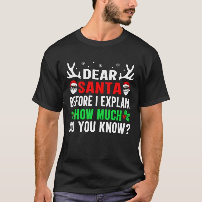 T-shirt Cher Père Noël Avant Que Je Puisse Expliquer Combi (Devant)