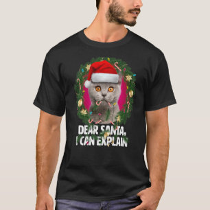 T-shirt Cher Père Noël Britannique Shorthair Chat - Naught