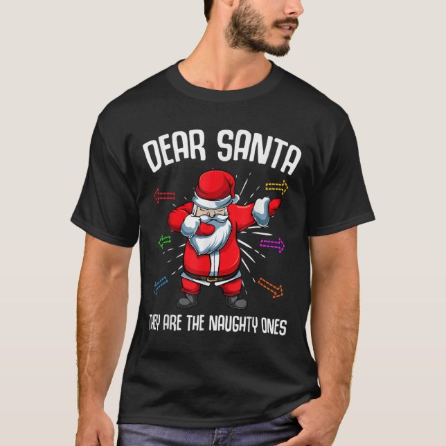T-shirt Cher Père Noël, Ce Sont Des Méchants, Des Marrons, (Devant)