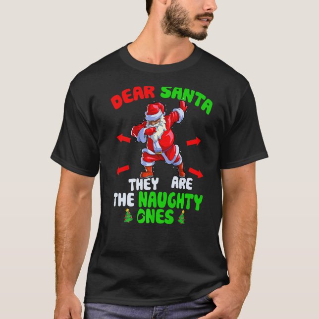 T-shirt Cher Père Noël, Ce Sont Des Vilains, Dab Père Noël (Devant)