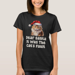 T-shirt Cher Père Noël, c'était la faute du chat drôle