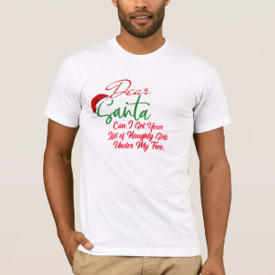 T-shirt Cher Père Noël Chemise Liste des Méchants Tee de