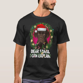 T-shirt Cher Père Noël Cute Brown Labrador - Naughty pour