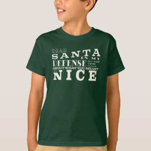 T-shirt Cher Père Noël, Dans Ma Défense Des Enfants Amusan