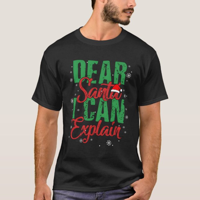 T-shirt Cher Père Noël, Je Peux Expliquer (Devant)