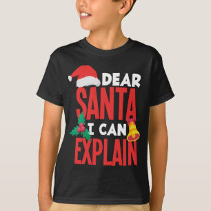 T-shirt Cher Père Noël, Je Peux Expliquer Au Père Noël Son
