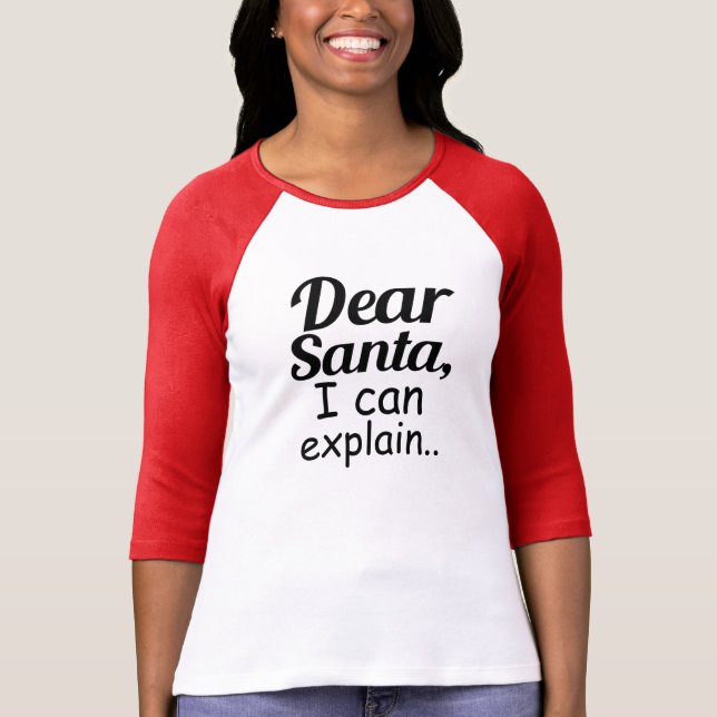 T-shirt Cher Père Noël je peux expliquer des vacances (Devant)