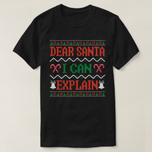 T-shirt Cher Père Noël, je peux expliquer Funny Noël de fa