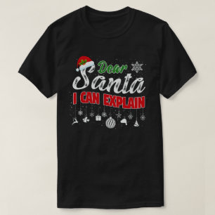 T-shirt Cher Père Noël, je peux expliquer Funny Noël de fa