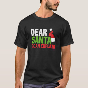 T-shirt Cher Père Noël, Je Peux Expliquer Noël Liste Coqui