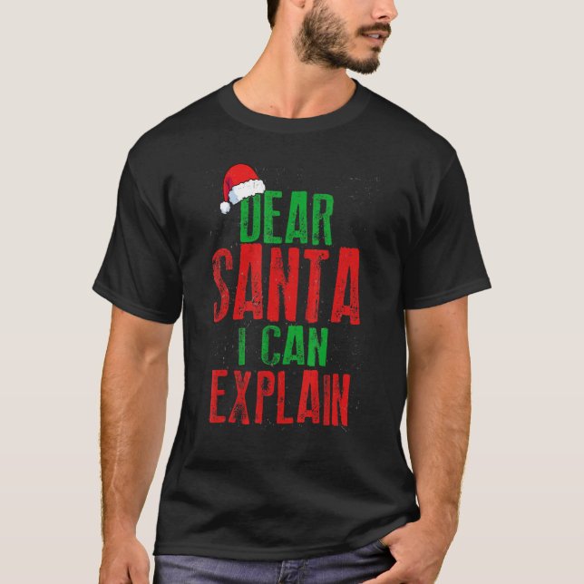 T-shirt Cher Père Noël, Je Peux Expliquer Noël Naughty Mat (Devant)