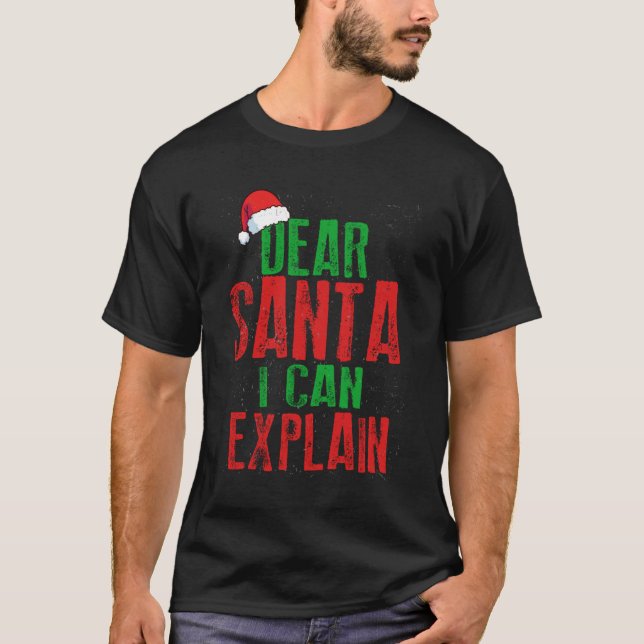 T-shirt Cher Père Noël, Je Peux Expliquer Noël Naughty Mat (Devant)