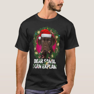 T-shirt Cher Père Noël Labrador Brun Mignon - Méchant pour