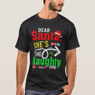 T-shirt Cher Père Noël Ma fille est la vilaine Sant de Noë