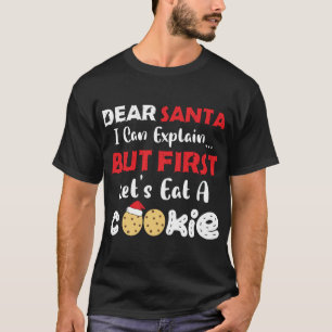 T-shirt Cher Père Noël Mange Un Cookie Funny Christmas Coo
