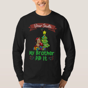 T-shirt Cher Père Noël Mon Frère L'a Fait Frères Et Soeurs