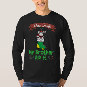 T-shirt Cher Père Noël Mon Frère L'a Fait Frères Et Soeurs