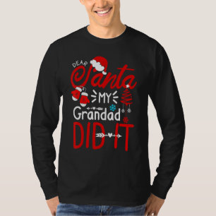 T-shirt Cher Père Noël Mon Grand-Père L'A Fait Famille De 