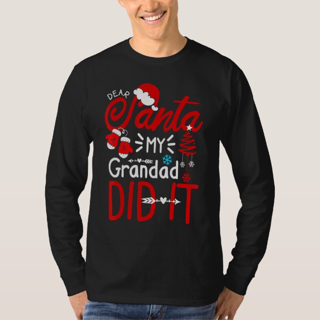 T-shirt Cher Père Noël Mon Grand-Père L'A Fait Famille De  (Devant)