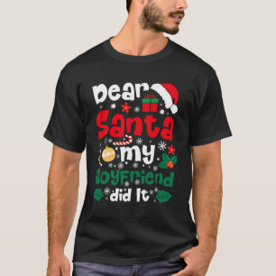 T-shirt Cher Père Noël Mon Petit Ami L'A Fait Drôle Noël