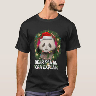 T-shirt Cher Père Noël Sweet Panda A Été Mauvais À