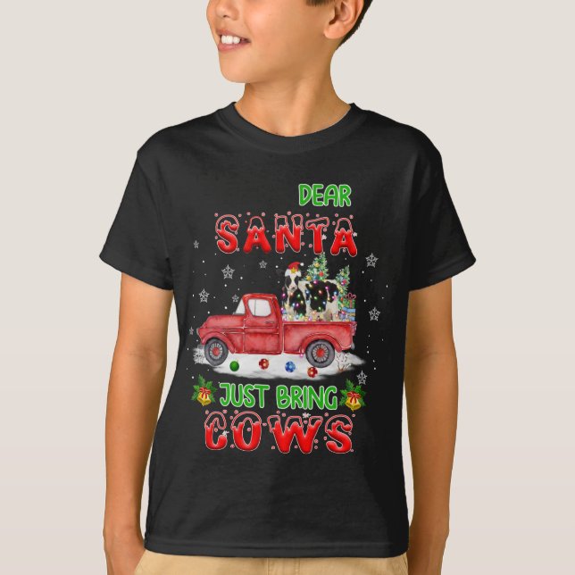 T-shirt Cher Père Noël vient d'apporter des vaches Père No (Devant)