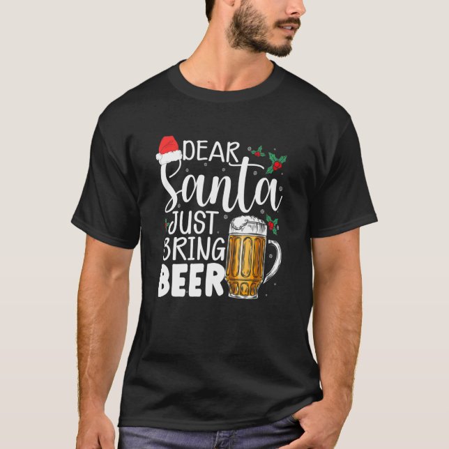 T-shirt Cher Père Noël vient d'apporter la bière Casquette (Devant)