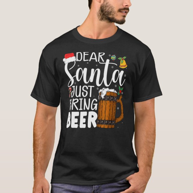 T-shirt Cher Père Noël vient d'apporter la bière Casquette (Devant)
