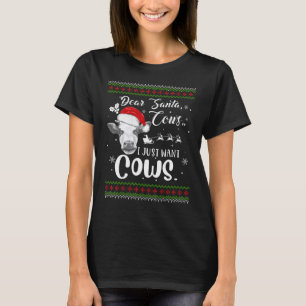 T-shirt Cher Père Vaches Je Veux Juste Un Noël Vaches Laid