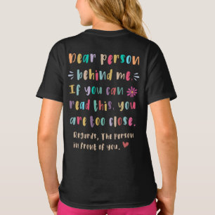 T-shirt Cher personne derrière moi, Si vous pouvez lire ce