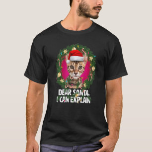 T-shirt Cher Santa Cute Bengal Cat a été vilain à Christma
