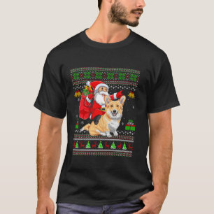 T-shirt Cher Xmas moche Père Noël équitation Welsh Corgi C