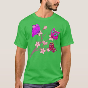 T-shirt Chercher Blossom Nature Insect Animal Japon Sakura