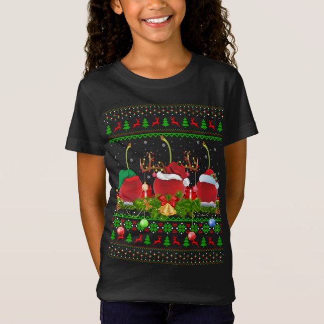 T-Shirt Chercher Fruit Lover Xmas Père Noël Ugly Cherry Ch (Devant)