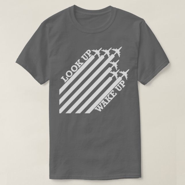 T-shirt Chercher réveiller les chemtrails plans diagonaux  (Design devant)