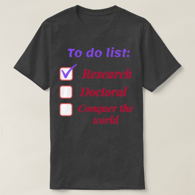 T-shirt Chercheur chercheur doctorat phd thème g (Design devant)