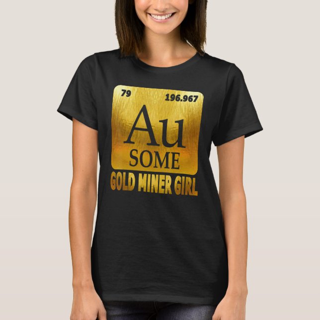 T-shirt Chercheur d'or Élément chimique doré Au pour Mi d' (Devant)