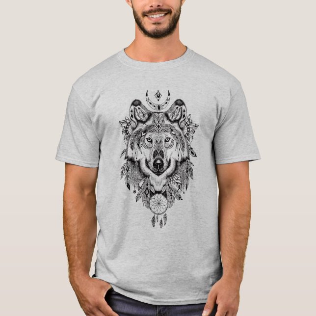 T-shirt Chercheur illustré Wolf Dream (Devant)