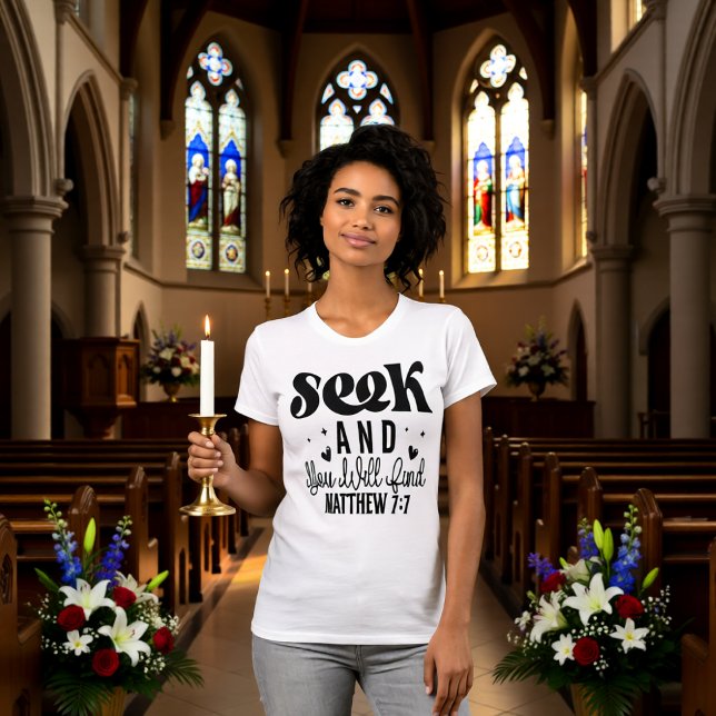 T-shirt Cherchez et Vous Trouverez Matthieu 7:7 Tee (Créateur téléchargé)