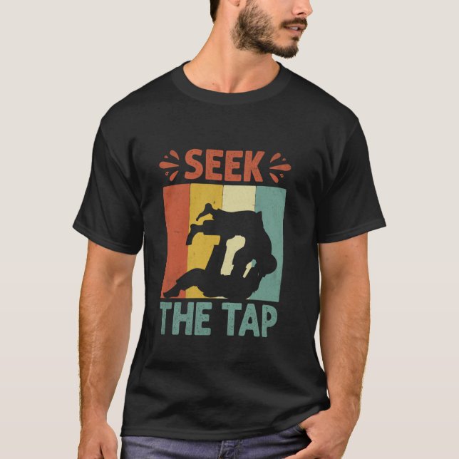 T-shirt Cherchez Le Combat De Lutte Jiujitsu (Devant)