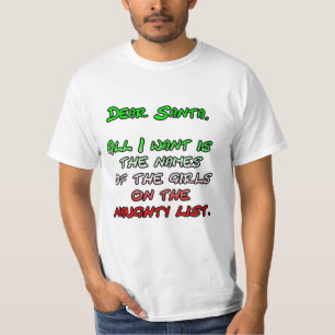 T-shirt Chère liste insignifiante de filles de Père Noël