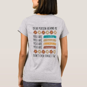 T-shirt Chère personne derrière moi Citation inspirante, v