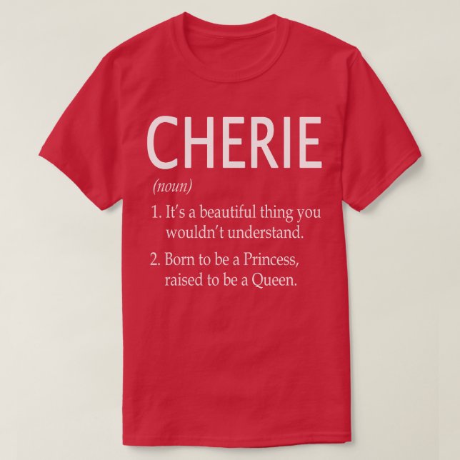 T-shirt Cherie Nom cadeau (Design devant)