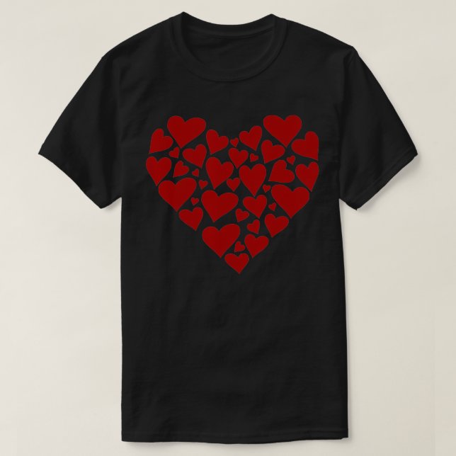 T-shirt Chérie Valentines Jour Coeur Rouge Coeurs Aimer Il (Design devant)