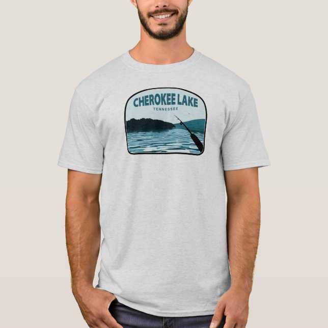 T-shirt Cherokee Lake Tennessee Fishing Rod (Devant)