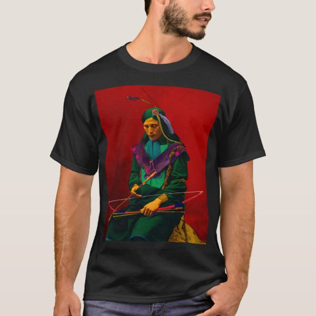 T-shirt Cherokee Native American Pop Art (Devant)