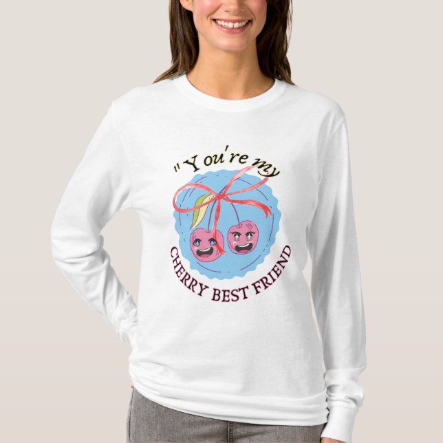 T-SHIRT CHERRY BEST AMI (Devant)