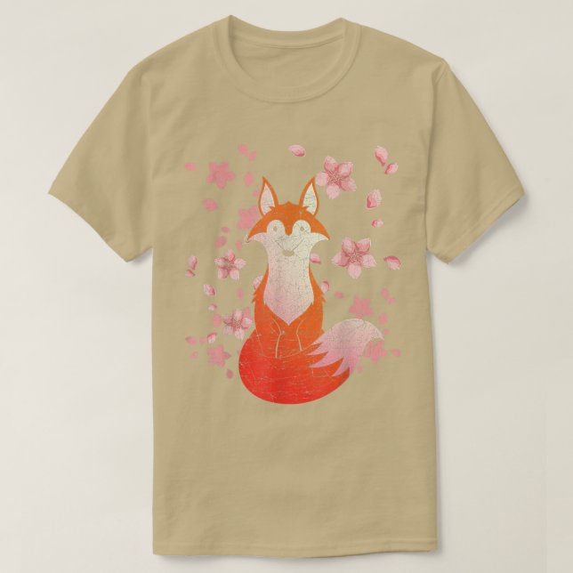 T-shirt Cherry Blossom Amoureux des animaux de la forêt fa (Design devant)